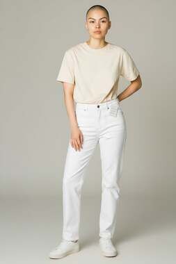 Hot‎ in Hollywood White Straight Leg High Rise Ramie Blend Jeans Size 8 NEW